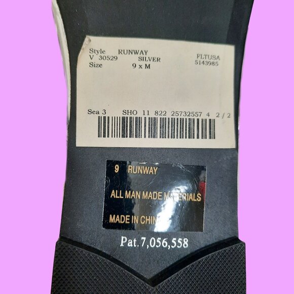 Y2K 2000s Rocawear Silver Rhinestone Sandals Flat Thong With Ties Womens US 9 - Picture 9 of 9